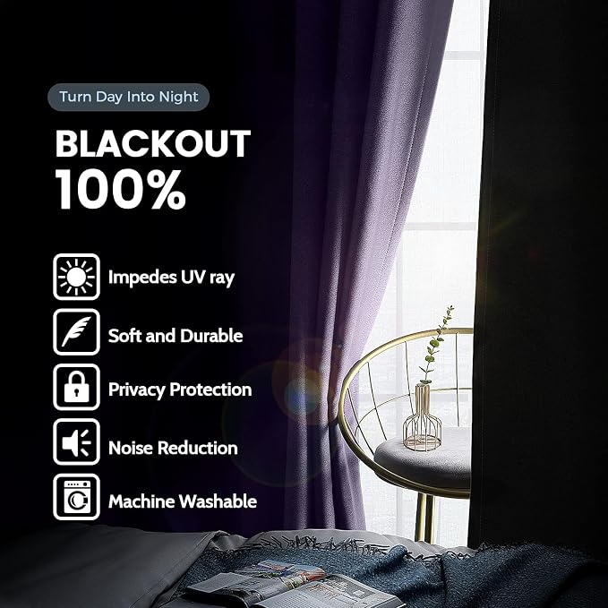 SimpleHome 100% Blackout Curtains - Image 2