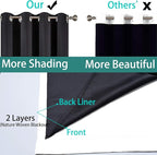 Yakamok 100% Blackout Curtains 108 Inches Long, 2 Thick Layers Thermal - Image 5
