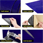 FunStick Sapphire Blue Fabric Wallpaper Peel and Stick Soft Velvet Fabrics - Image 4