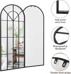 Full Length Mirror, Large Body Arched Wall Mounted Window Pane Mirrors - Image 7