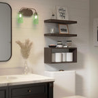 RICHER HOUSE Floating Shelves Set of 3, Modern Bathroom Shelves Wall Mounted - Image 4