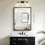 Black Rectangle Mirror, 48 x 36 Inch Large Bathroom Mirrors - Image 2