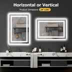 Hivone 24X36 LED Bathroom Mirror - Image 5