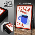 Black Framed Wall Art Posters Kitchen Por La Mañana Cafe Print Vintage Coffee - Image 2