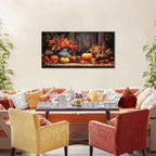 Orange Pumpkin Canvas Wall Art Kitchen Wall Decor Farmhouse Dining Room - Image 5