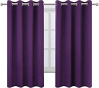 LEMOMO Purple Blackout Curtains 66 x 63 Inch Length/Set of 2 Curtain - Image 2