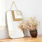 Gold Rectangular Wall Mirror, 15.6x9.2 Inch Modern Decorative Wall Mirror - Image 2