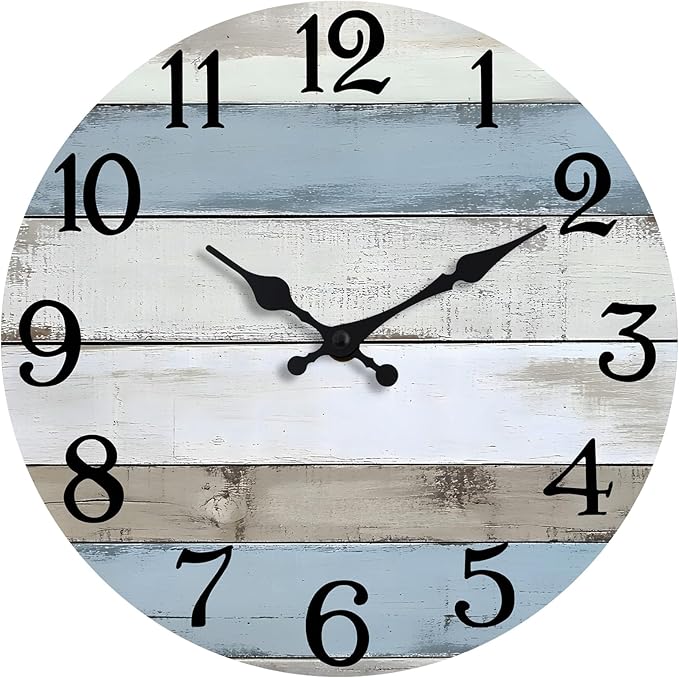 JoFomp 6 Inch Wooden Wall Clocks Battery Operated, Silent Wall Clock Non Ticking by JoFomp