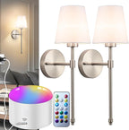 YHCDLAMP Battery Operated Wall Sconce Set of 2, Rechargeable Wall Sconce by YHCDLAMP