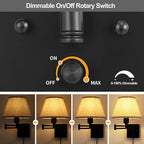 TRLIFE Wall Sconce Plug in, Dimmable Wall Sconces Set of Two Swing Arm Wall - Image 2