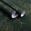 Froluya Dark Green and Gold Wallpaper Floral Peel and Stick Wallpaper by Froluya