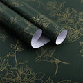 Froluya Dark Green and Gold Wallpaper Floral Peel and Stick Wallpaper by Froluya