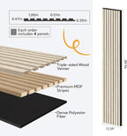 Olanglab Wood Wall Panels 4 Pack, Wood Slat Acoustic Wall Panels, 94.5"x12.6" - Image 4
