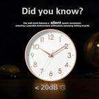 Mosewa Wall Clock 8 Inch, Battery Operated Silent Non-Ticking Modern Analog - Image 6