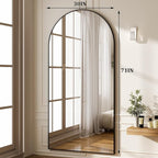 HARRITPURE 71"x30" Arched Full Length Mirror Free Standing Leaning Hanging - Image 5