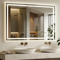 60X40 LED Bathroom Mirror with Lights, Backlit + Front Lit, Lighted Bathroom by Rpoesx