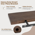 FLYJOE Floating Shelves for Wall Decor, Rustic Solid Elm Wood Live Edge - Image 6