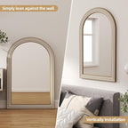 Reflinto 36x24 Inch Rustic Farmhouse Arched Wall Mirror, Distressed Wooden - Image 4