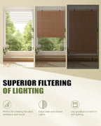 FoundGo Retro Bamboo Blinds 30" W x 64" H Bamboo Roman Shades Light Filtering - Image 2
