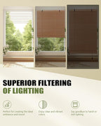 FoundGo Retro Bamboo Blinds 60" W x 72" H Bamboo Roman Shades Light Filtering - Image 2