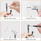 10 Pack Wall Hooks，Metal Hooks Hold up to 45 Lbs，Hooks Wall Mount - Image 7