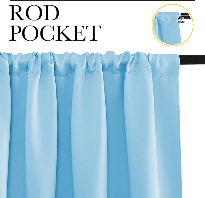 NICETOWN 2 Panels Blackout Curtains, Rod Pocket Thermal Insulated Drapes 84 - Image 2