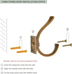TUNNY 5 Pack Antique Design Wall Hanging Coat Hooks - Image 4