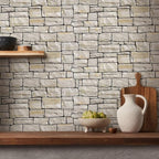 COMSTICKC 3D Faux Stone Wall Sticker Peel and Stick Wall Covering, DIY - Image 6