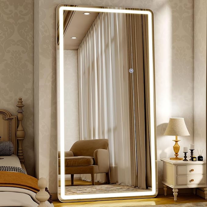 76"x34" LED Full Length Mirror – Standing Floor Mirror by Unknown