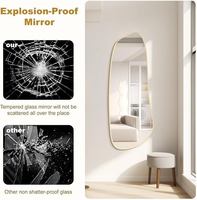 WallBeyond Irregular Wall Mirror, Asymmetrical Mirror Wall Mounted - Image 7