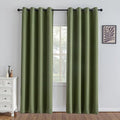 IGEMAEVE Olive Green Curtains 84 Inch Length 2 Panels Set, Light Filtering by IGEMAEVE
