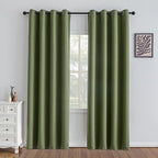 IGEMAEVE Olive Green Curtains 84 Inch Length 2 Panels Set, Light Filtering by IGEMAEVE