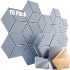 16 Pack Self-Adhesive Acoustic Panels 12" X 10" X 0.4" by Dailycooper