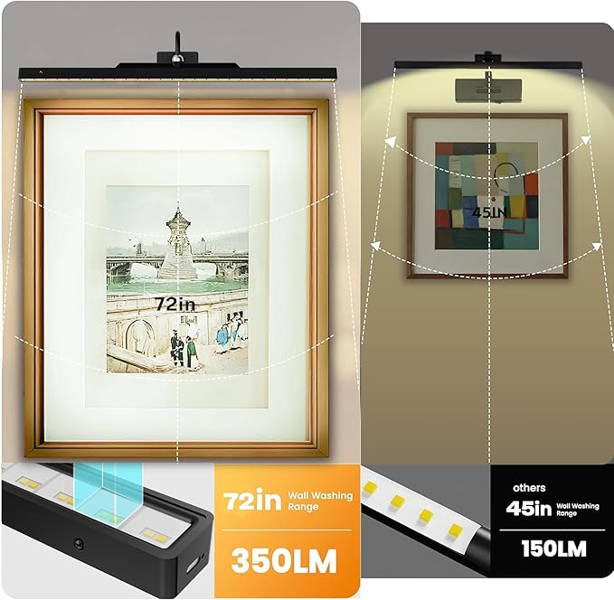 24Inch Picture Lights Battery Powered 6000mAh -3 Pack Black Wireless Remote - Image 2
