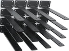 16 Pack - 14 inch Black Hidden L Shelf Bracket Iron Floating Shelf Brackets by MHMYDZ