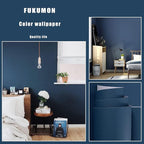 FUKU MON 24"x394" Navy Blue Peel and Stick Wallpaper Matte Blue Contact Paper - Image 3
