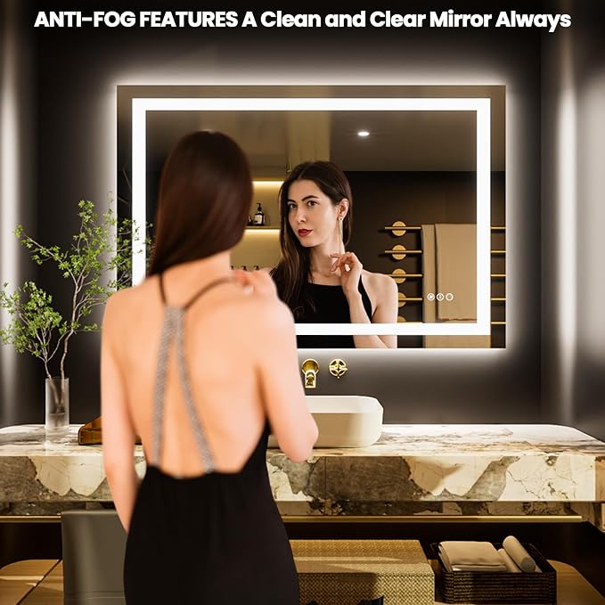 LOAAO 40"x28" LED Bathroom Mirror - Image 2