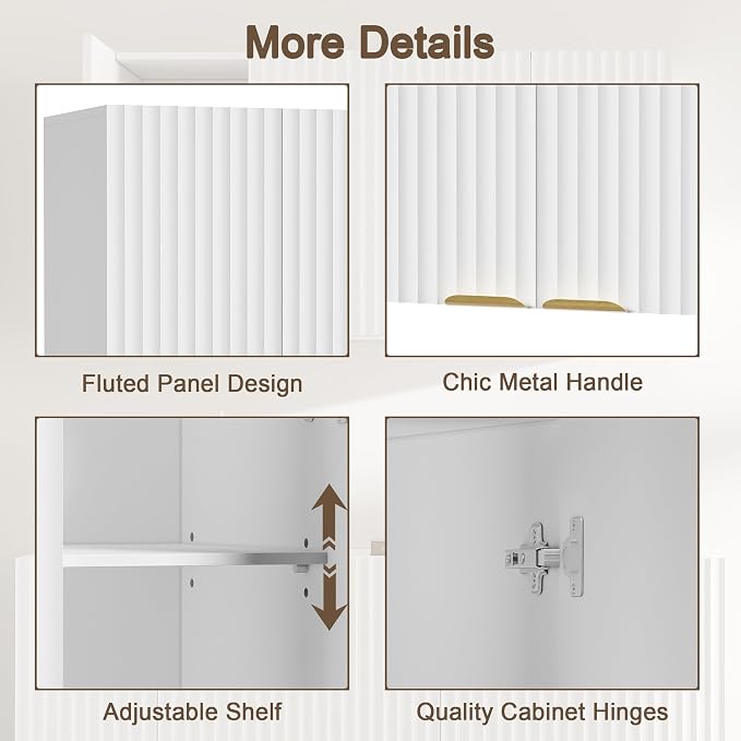 ChooChoo Bathroom Wall Cabinet, Kitchen Storage Cupboard Cabinet - Image 5