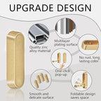4PCS Foldable Gold Wall Hooks, Heavy Duty Zinc Alloy Folding Wall Hooks - Image 2