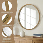 WallBeyond Round Wood Mirror - Image 4