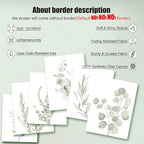 Botanical Plant Wall Art Boho Decor Prints Light Green Eucalyptus Leaf Picture - Image 4
