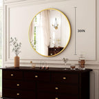 HARRITPURE Round Mirror 30 Gold Wall Mounted Circle Mirrors Vanity Mirror - Image 6