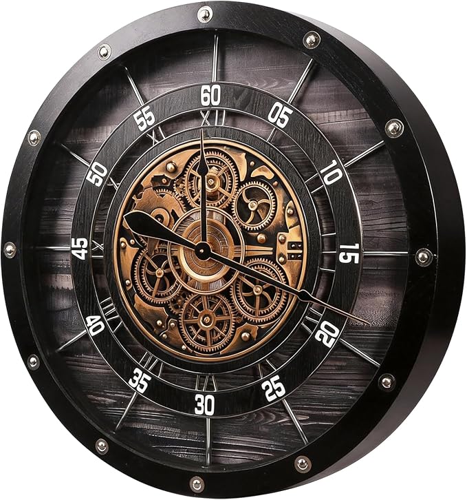 HOIBAI Large Wall Clock for Living Room Decor 30 Inch Farmhouse Vintage Rustic - Image 2