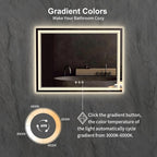 LED Mirror for Bathroom, 48x36 Inch Gradient Front and Backlit Bathroom Mirror - Image 3