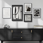 Framed Black and White Abstract Wall Art - Image 2