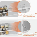 Spice Rack Wall Mount, 4 Pack Wall Spice Rack & Hanging Storage Baskets - Image 3