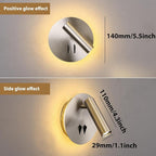 Round Wall Mount Reading Light for Bed Bedside, Modern Hardwired Sconce - Image 3
