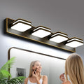 360° Rotate LED Bathroom Vanity Light Fixtures, 1600LM Acrylic Brown and Gold by Torondo