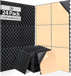 SD SODOCT 24 Pack Self-Adhesive 12" X 12" X 1.2" Egg Crate Soundproof Wall by SODOCT