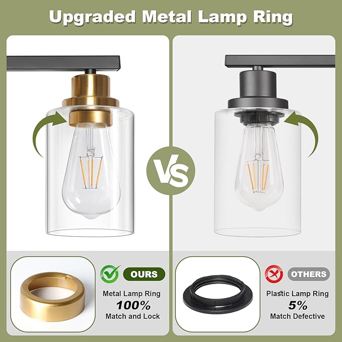 Unicozin Modern Bathroom Light Fixtures, 4 Light Vanity Lights Over Mirror - Image 7